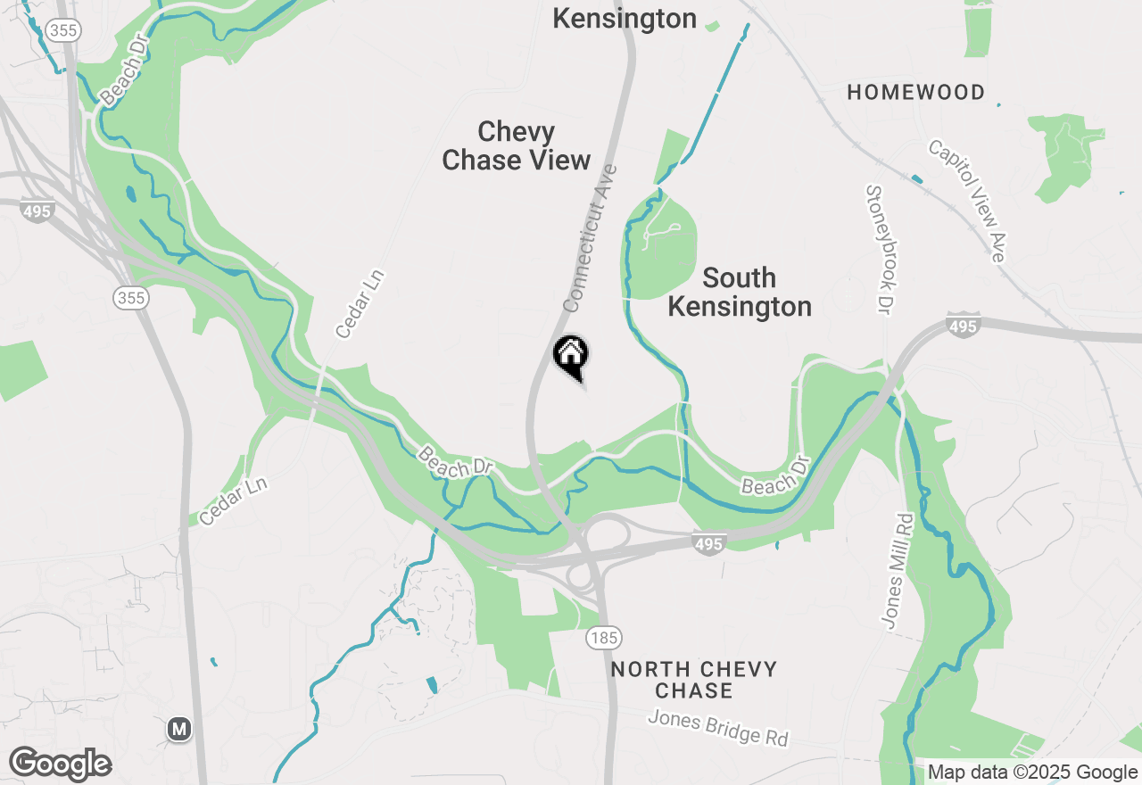 Map of 9601 Barroll Lane, Kensington, MD 20895