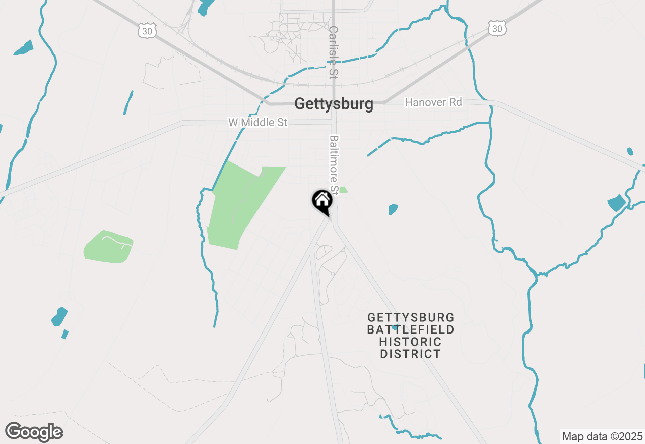 Map of 61 Steinwehr Avenue, Gettysburg, PA 17325