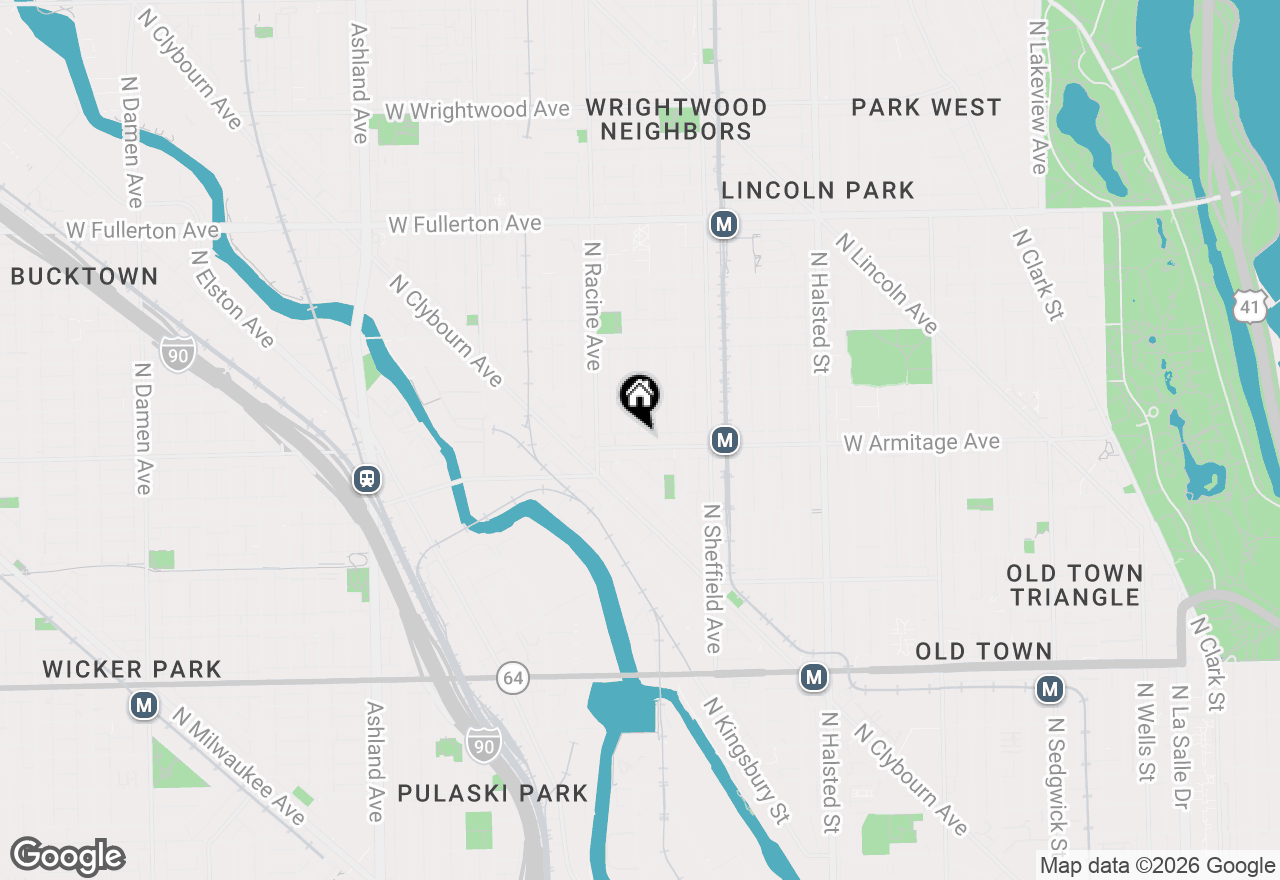 Map of 1122 W Armitage Avenue #302, Chicago, IL 60614