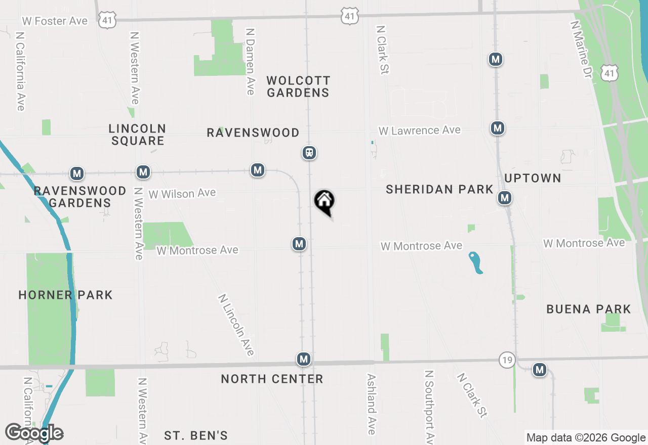 Map of 1757 W Sunnyside Avenue #D, Chicago, IL 60640