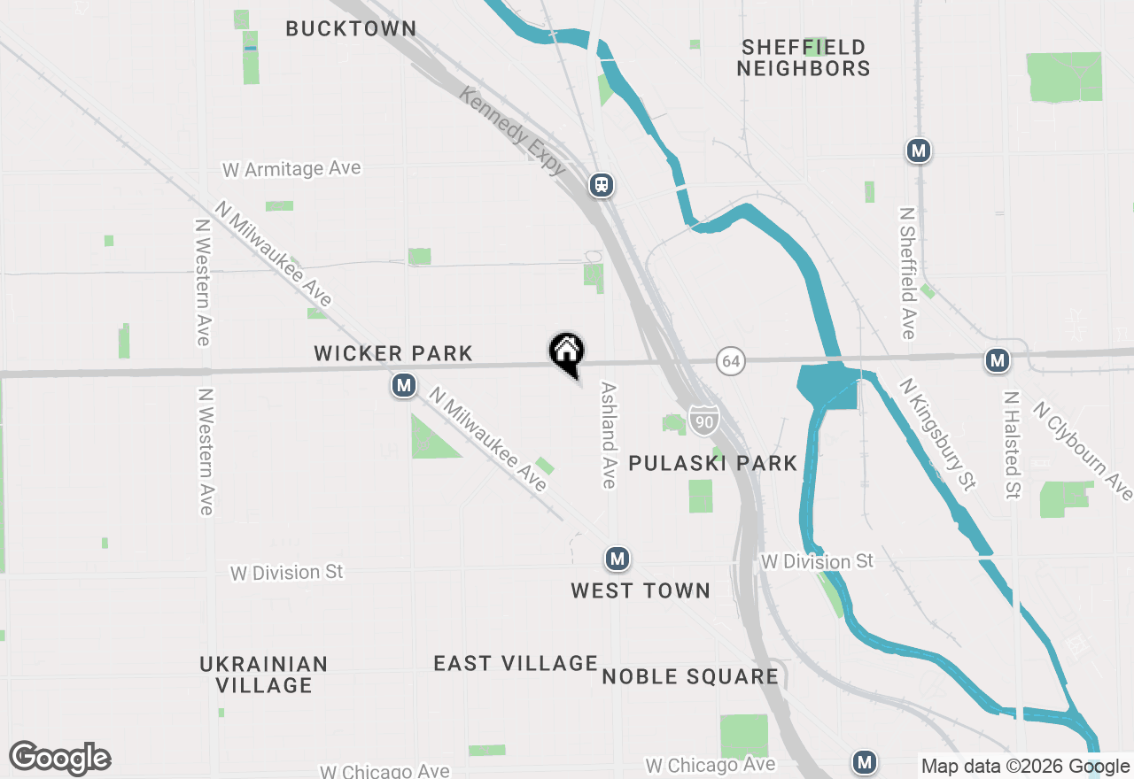 Map of 1521 N Paulina Street #1F, Chicago, IL 60622