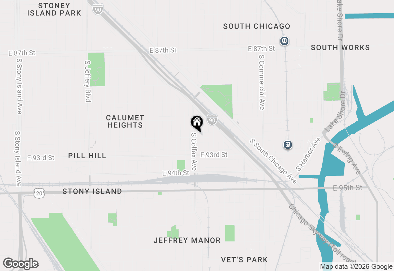 Map of 2608 E 92nd Street, Chicago, IL 60617