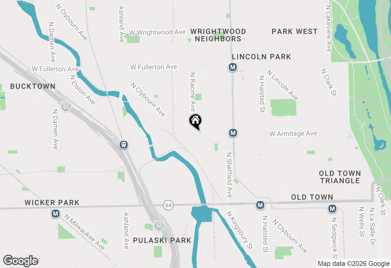 Map of 1170 W Armitage Avenue #2W, Chicago, IL 60614