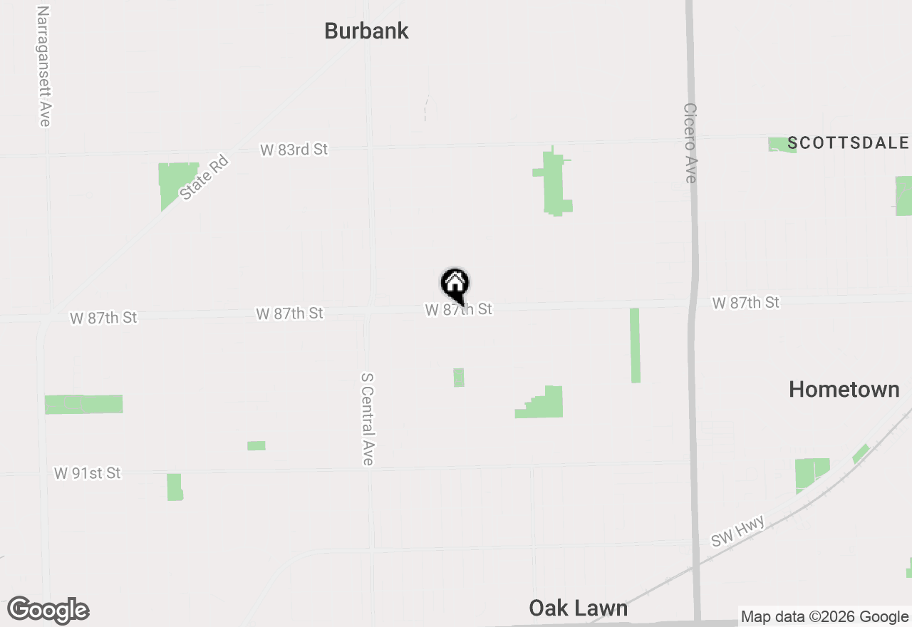 Map of 5337 W 87th Street, Oak Lawn, IL 60453