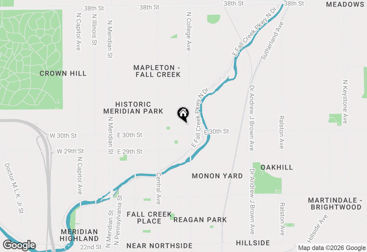 Map of 3029 Broadway Street, Indianapolis, IN 46205
