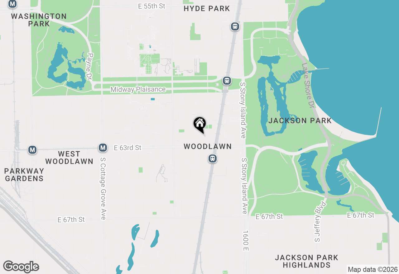 Map of 6225 S Kenwood Avenue #3S, Chicago, IL 60637