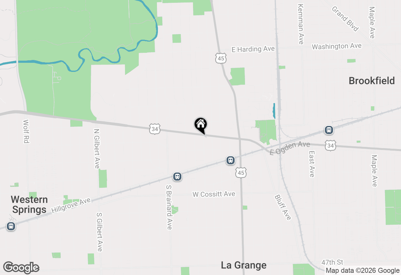 Map of 134 N Kensington Avenue, La Grange, IL 60525