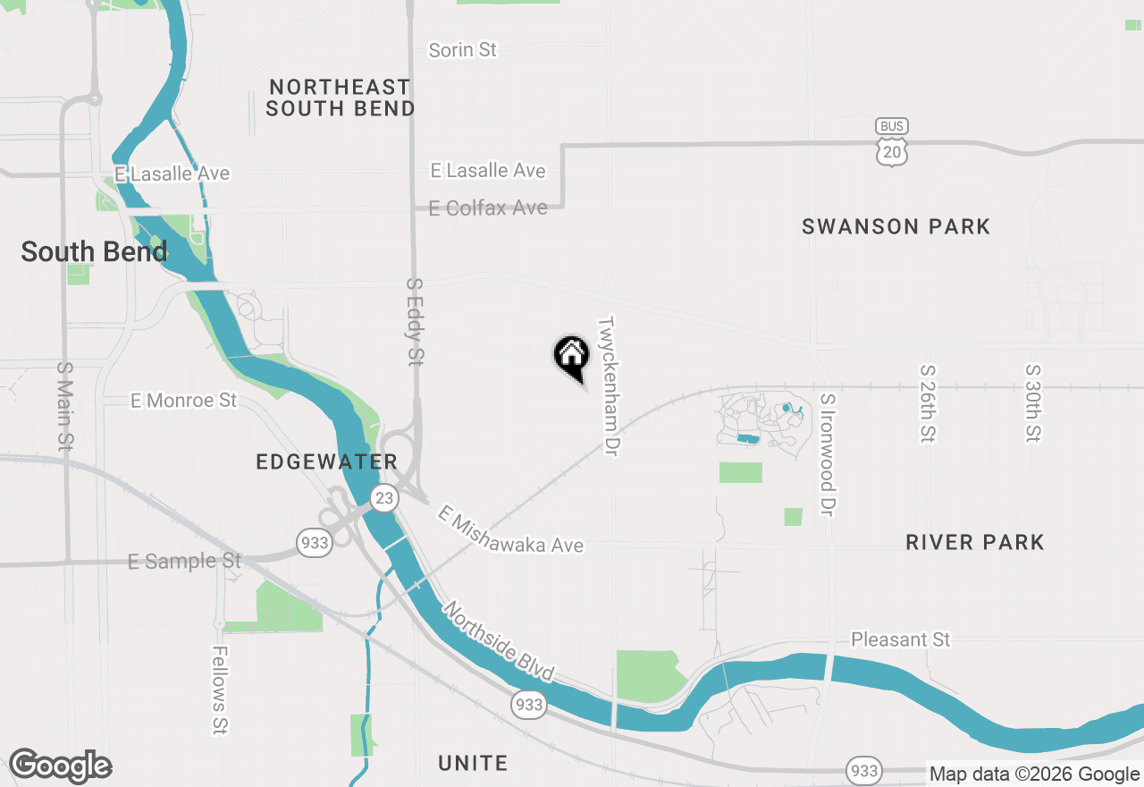 Map of 1413 E Monroe Street, South Bend, IN 46615