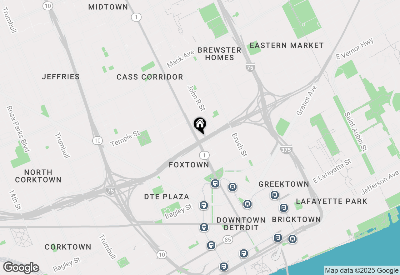 Map of 2442 Woodward Avenue, Detroit, MI 48201