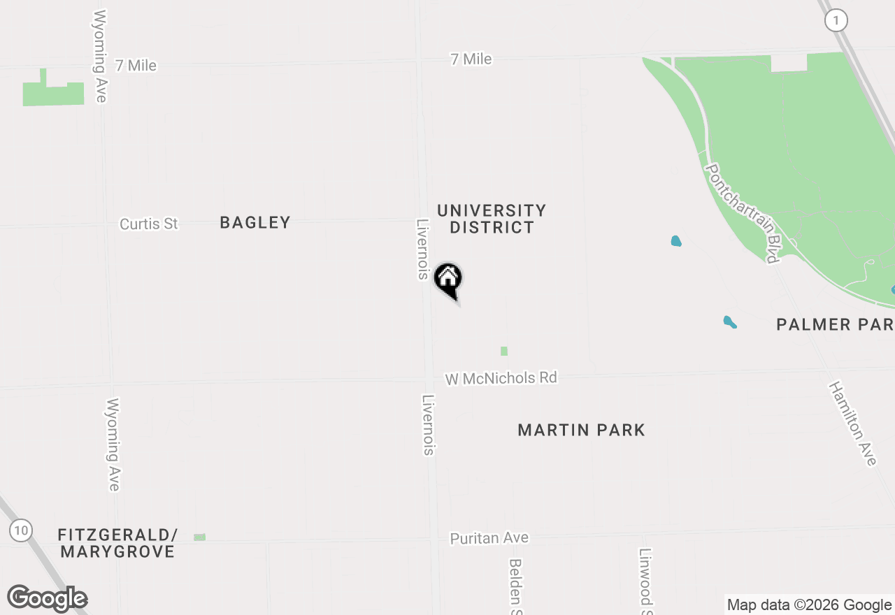 Map of 17394 Warrington Drive, Detroit, MI 48221