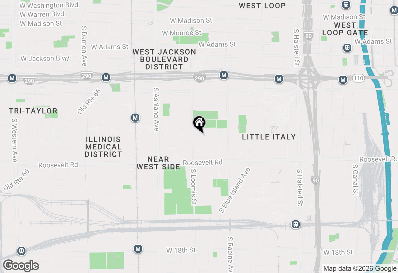 Map of 1342 W Taylor Street #607, Chicago, IL 60607