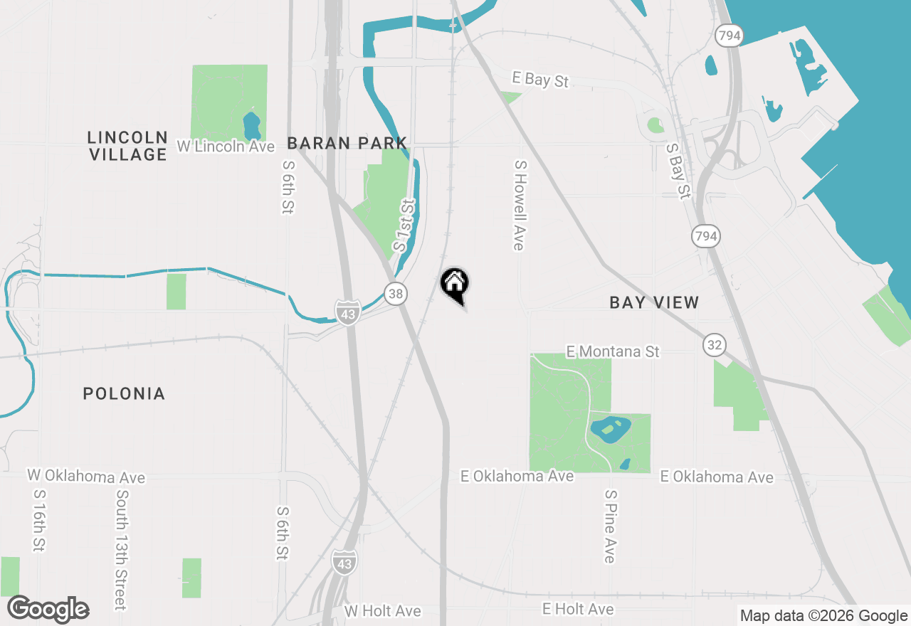 Map of 166 E Rosedale Ave, Milwaukee, WI 53207