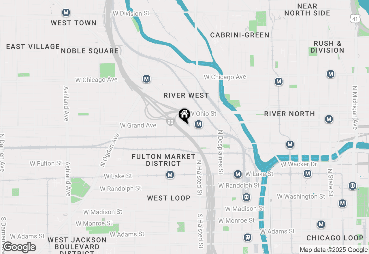 Map of 851 W Grand Avenue #206, Chicago, IL 60642
