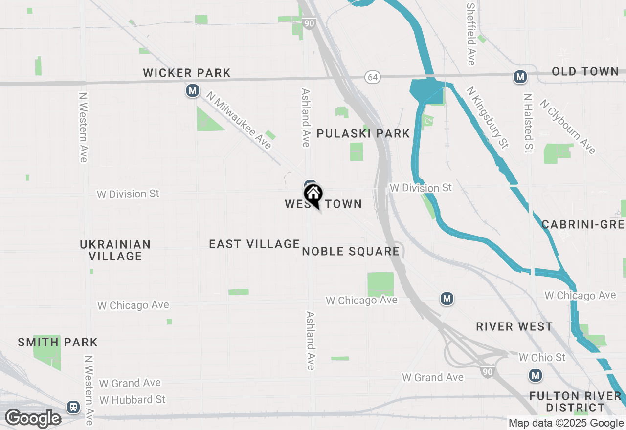 Map of 1103 N Ashland Avenue #2F, Chicago, IL 60622