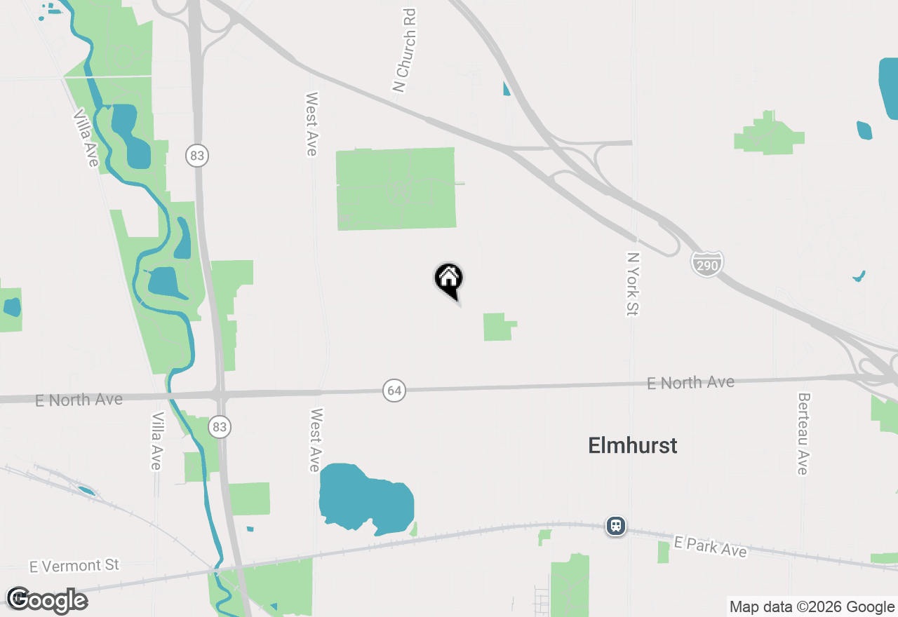 Map of 332 W Fremont Avenue, Elmhurst, IL 60126
