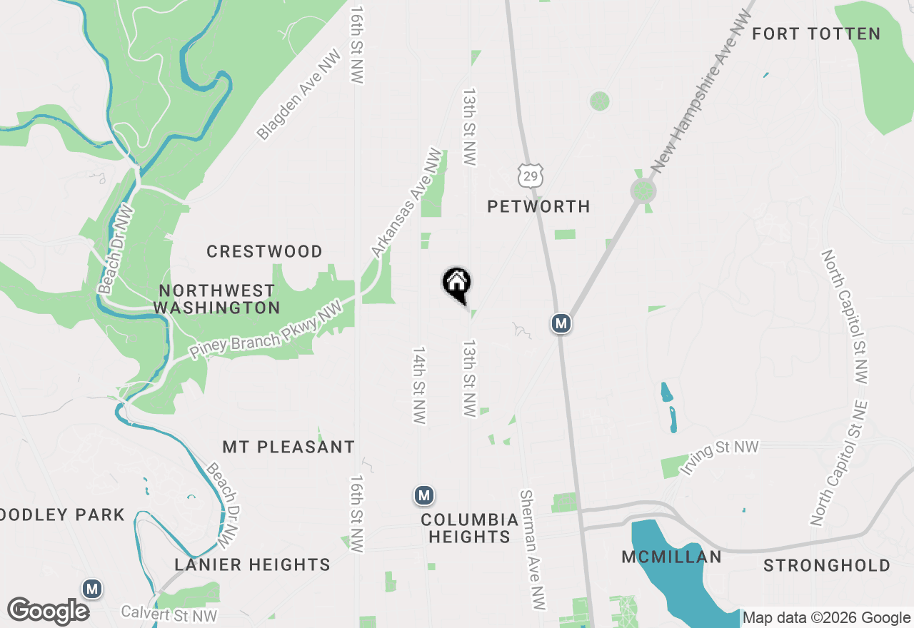 Map of 1322 Quincy Street Nw, Washington, DC 20011