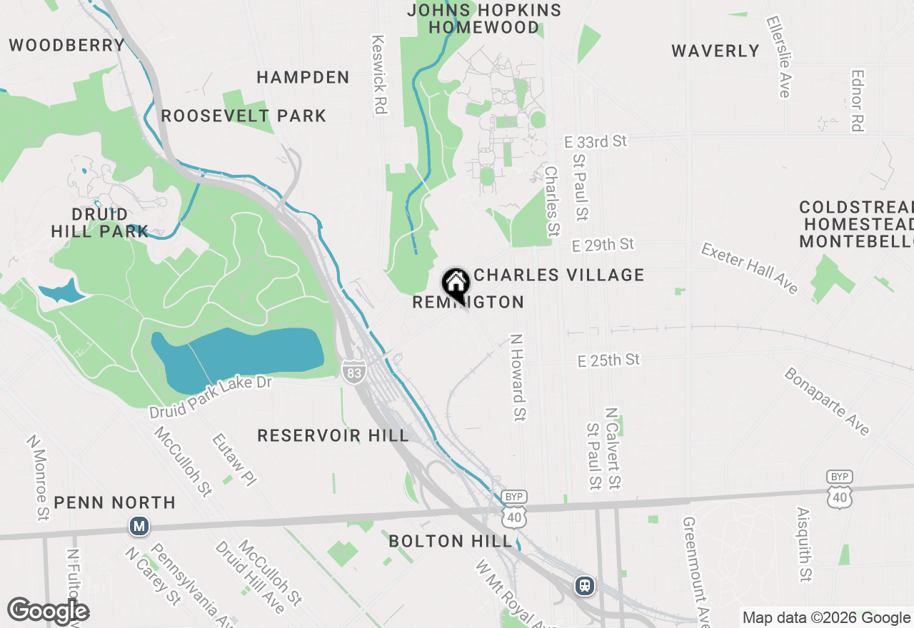 Map of 407 W 28th Street, Baltimore, MD 21211