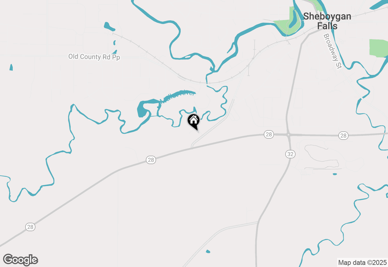 Map of W2713 River Bend Ct, Sheboygan Falls, WI 53085