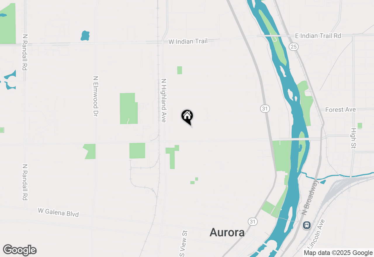 Map of 738 N View Street, Aurora, IL 60506