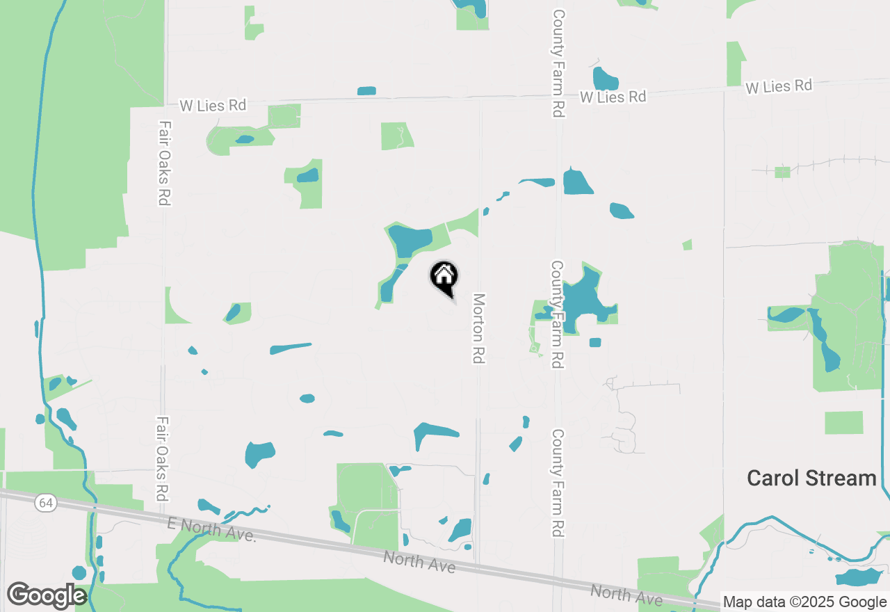 Map of 1054 Evergreen Drive, Carol Stream, IL 60188