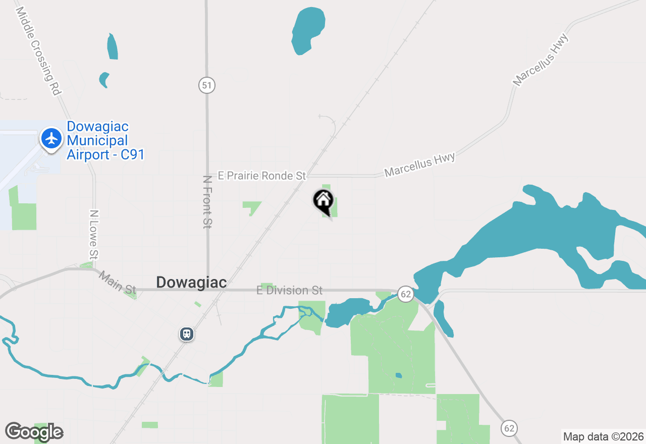 Map of 104 Clyborn Street, Dowagiac, MI 49047