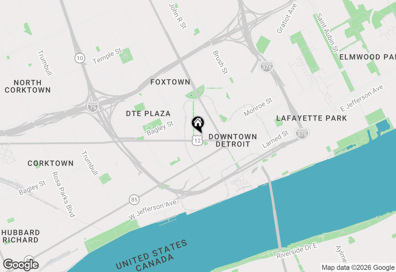Map of 1135 Shelby Street #2902, Detroit, MI 48226