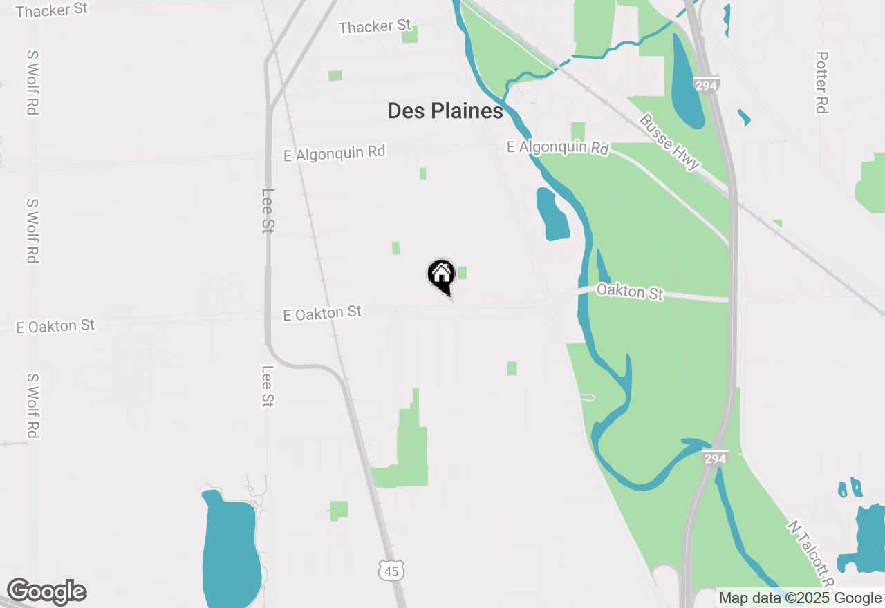 Map of 1634 E Oakton Street, Des Plaines, IL 60018