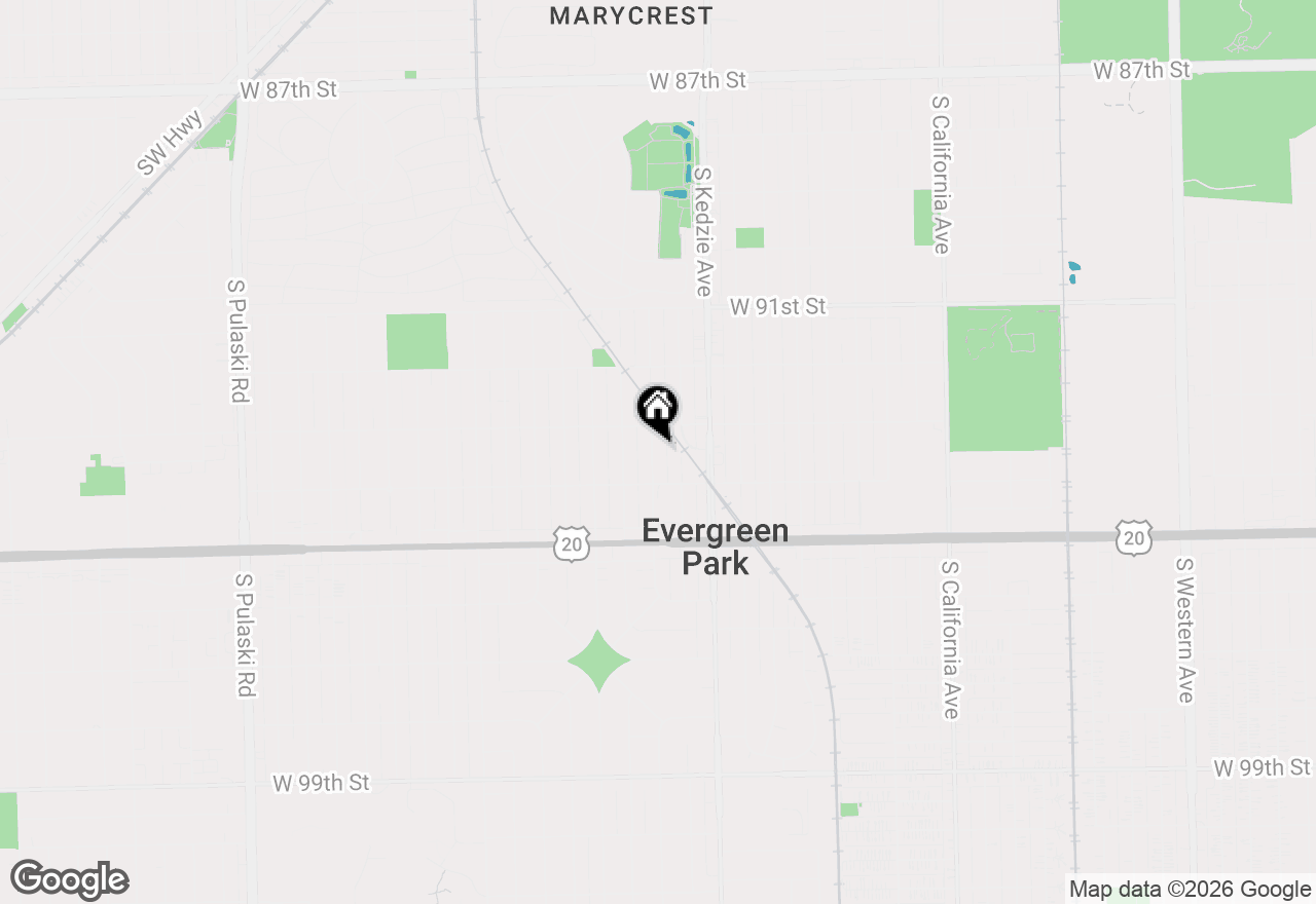 Map of 9323 S Spaulding Avenue, Evergreen Park, IL 60805