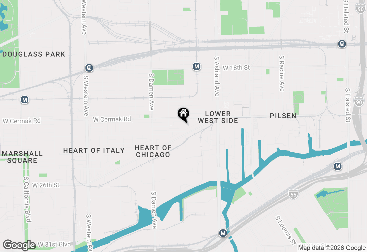 Map of 2228 S Wood Street #1, Chicago, IL 60608