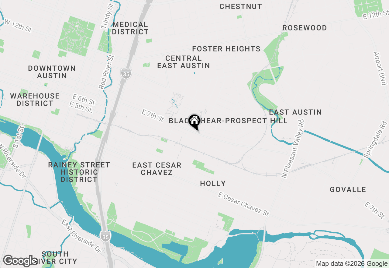 Map of 1711 E 7th St, Austin, TX 78702