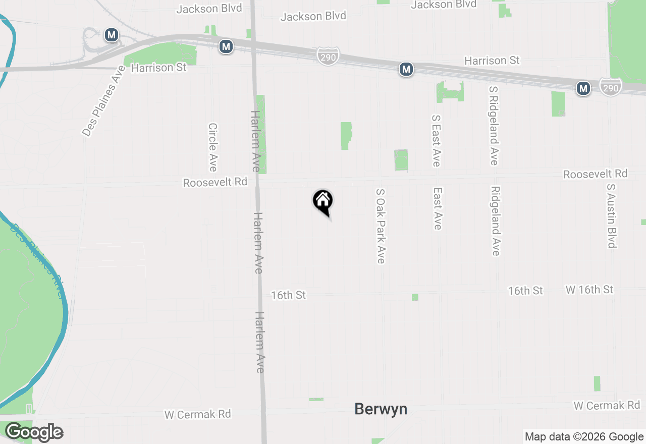 Map of 1323 Home Avenue, Berwyn, IL 60402