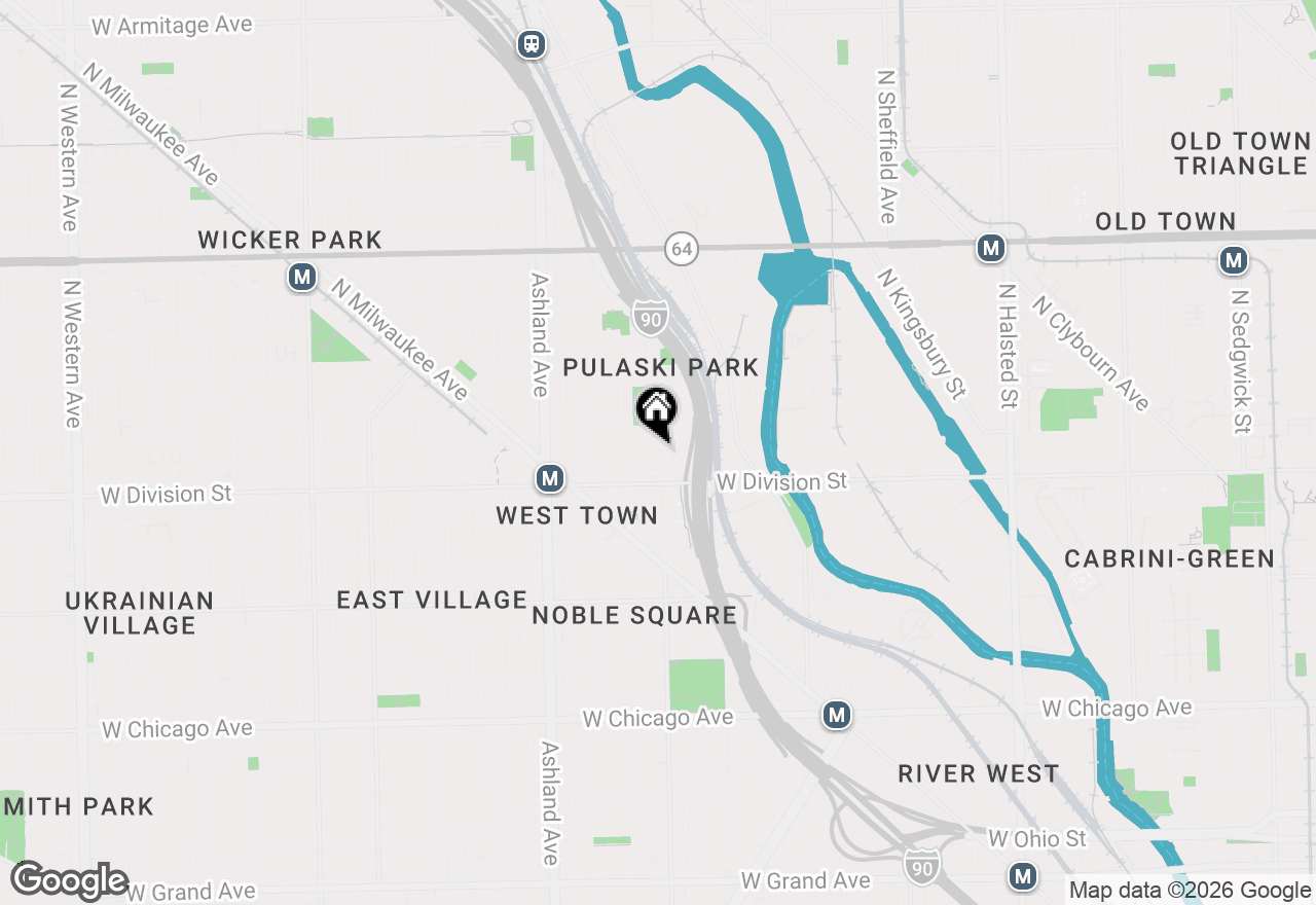 Map of 1228 N Noble Street #1, Chicago, IL 60642