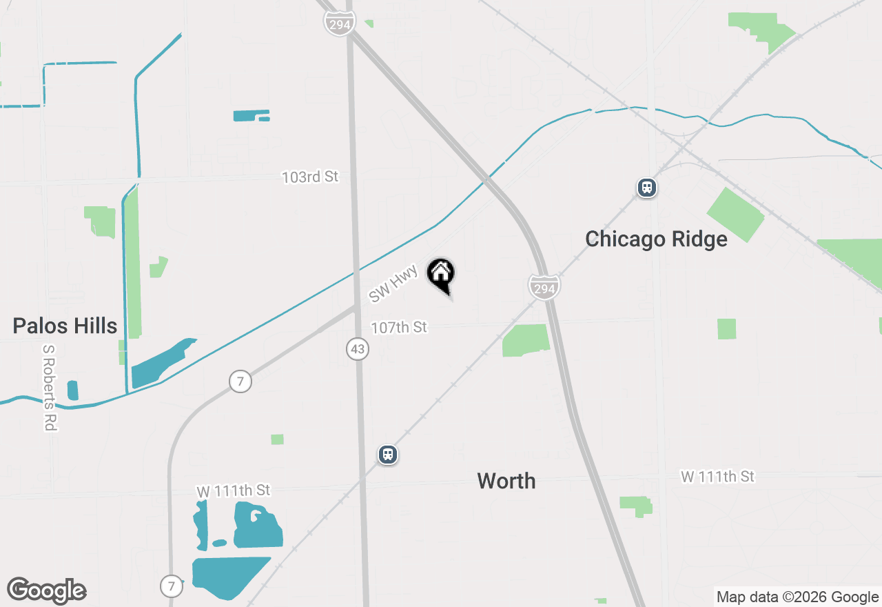 Map of 6944 W 106th Place, Worth, IL 60482