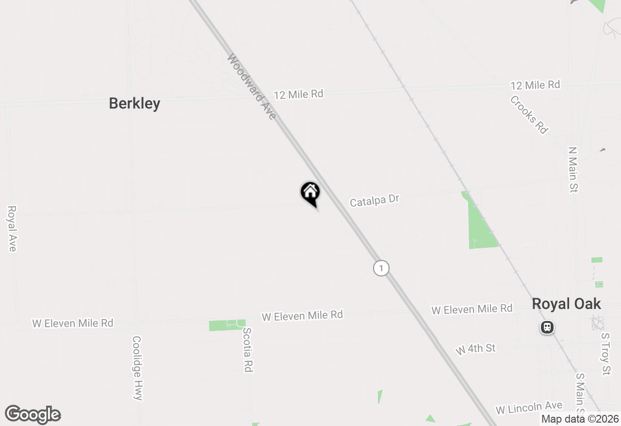Map of 1234 West Boulevard, Berkley, MI 48072