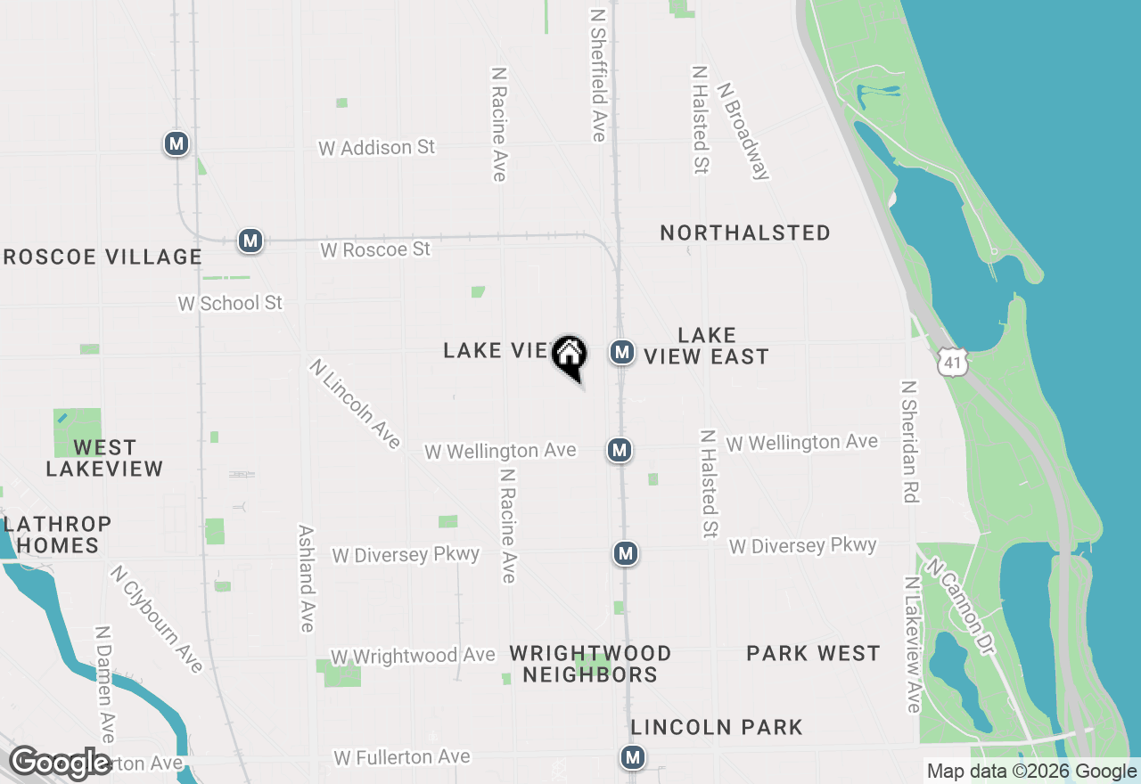 Map of 1042 W Barry Avenue, Chicago, IL 60657