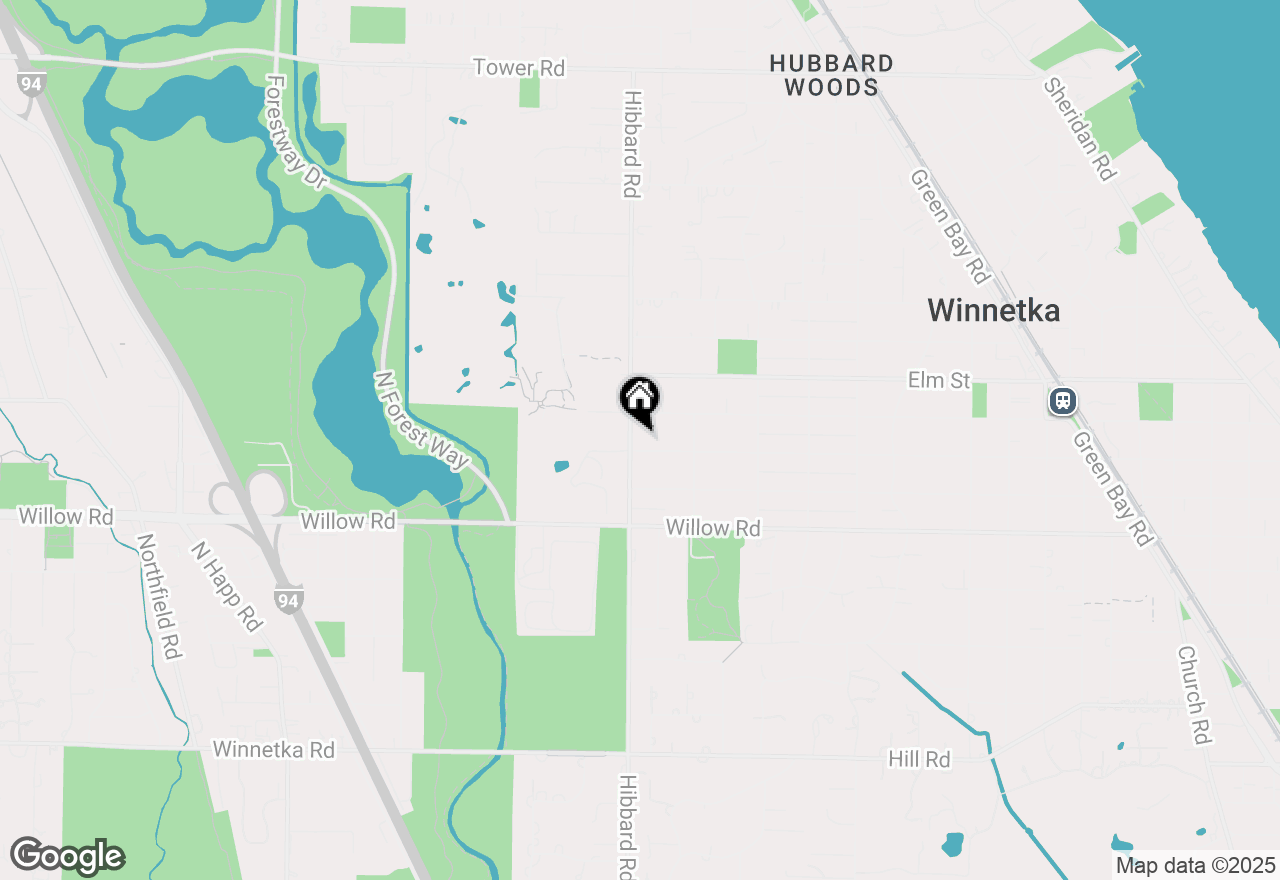 Map of 1253 Cherry Street, Winnetka, IL 60093