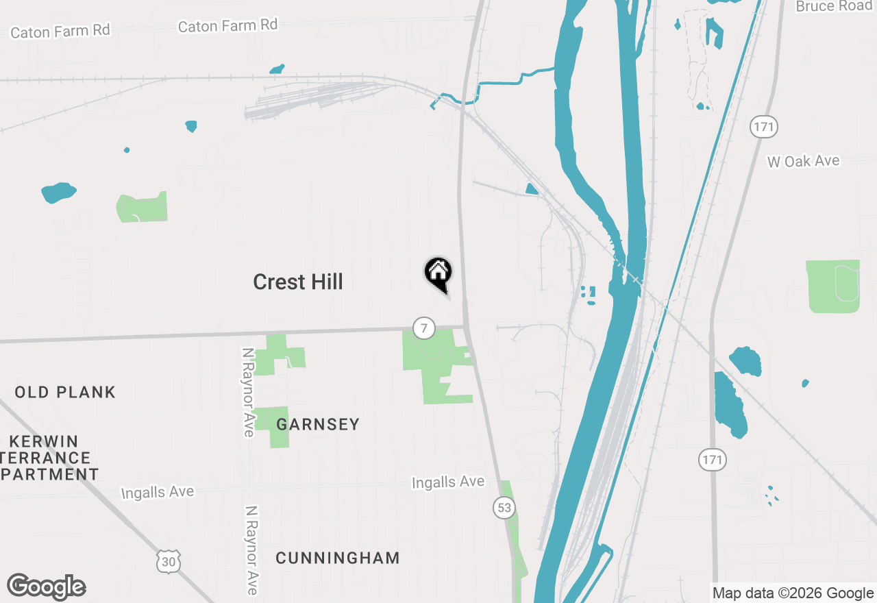 Map of 1617 N Hickory Street, Crest Hill, IL 60403
