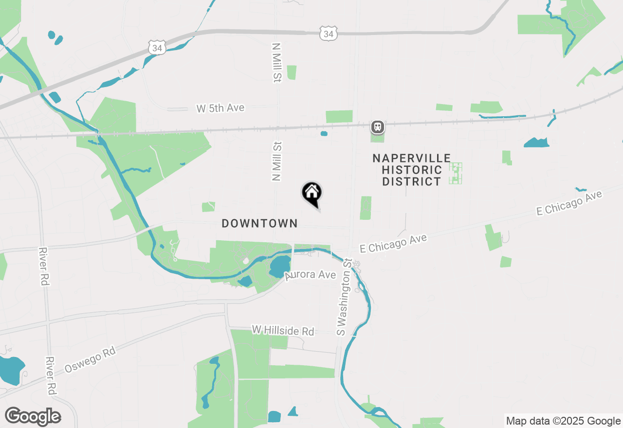 Map of 107 S Webster Street, Naperville, IL 60540