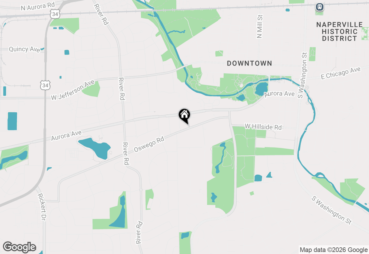 Map of 1049 Oswego Road, Naperville, IL 60540