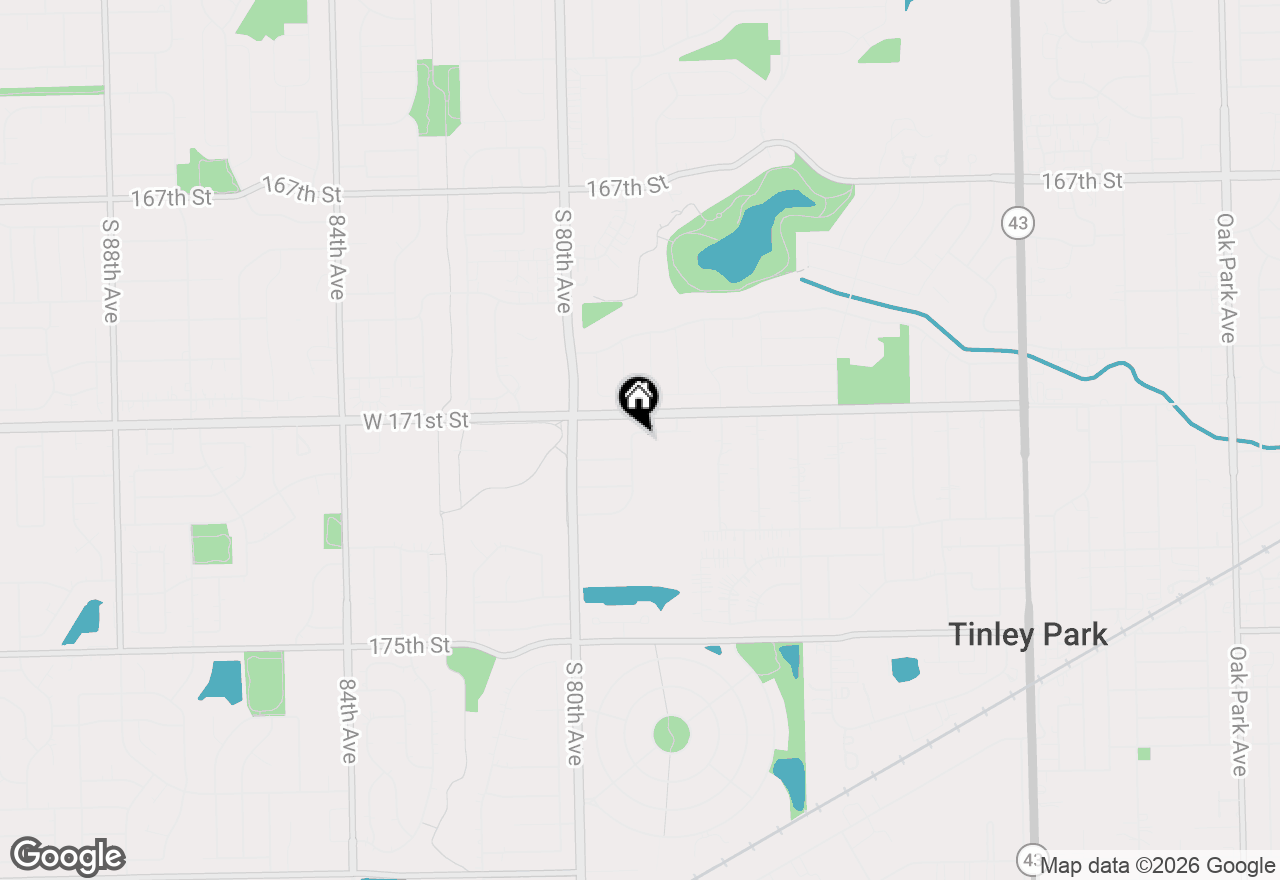 Map of 17119 Dooneen Avenue, Tinley Park, IL 60477