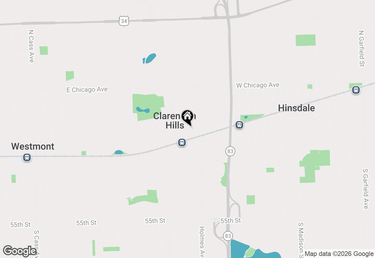 Map of (Address confidential), Clarendon Hills, Illinois 60514