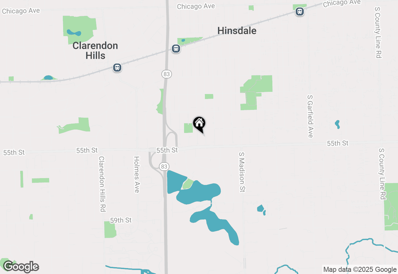 Map of 923 S Bruner Street, Hinsdale, IL 60521