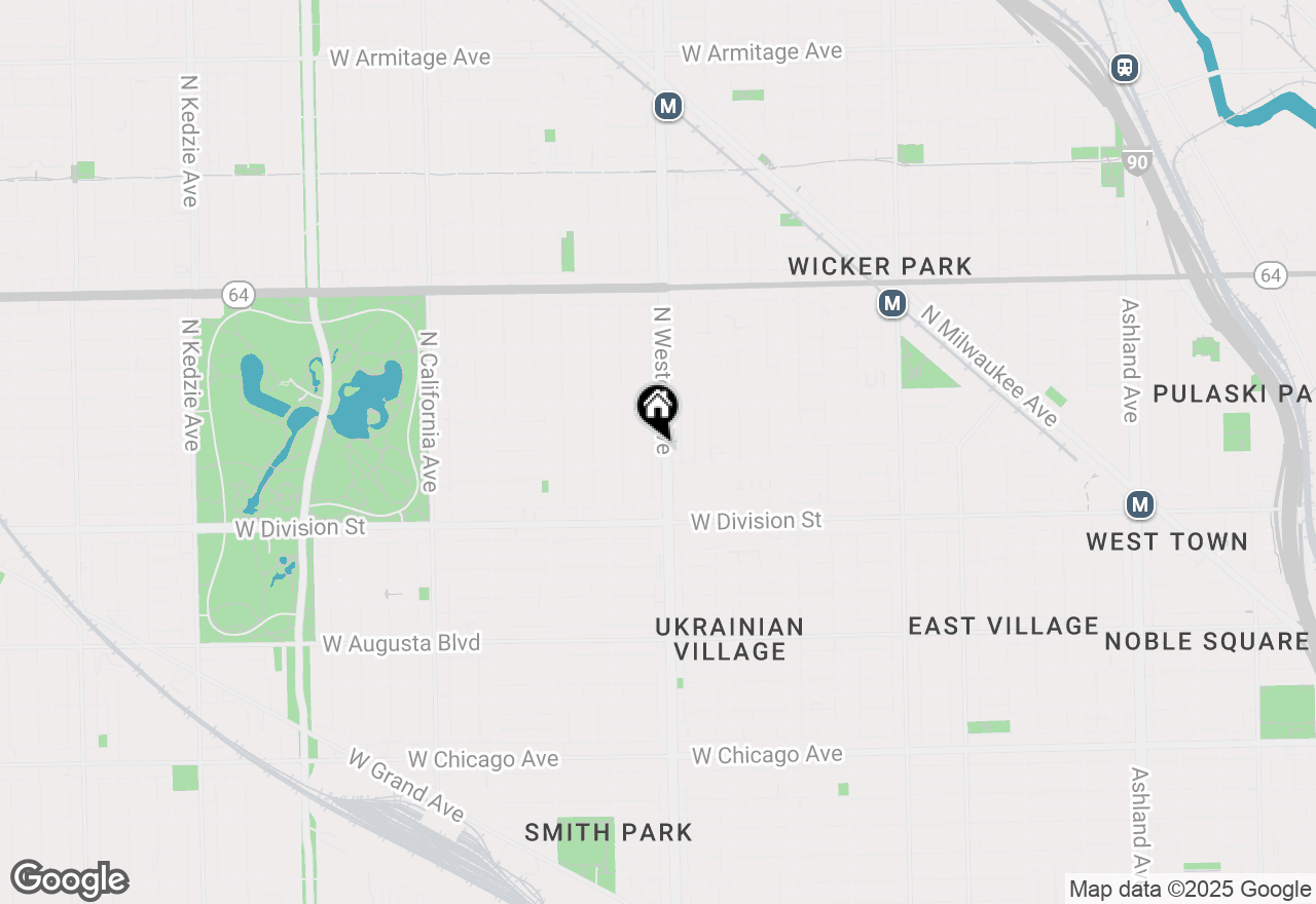 Map of 1310 N Western Avenue #2N, Chicago, IL 60622