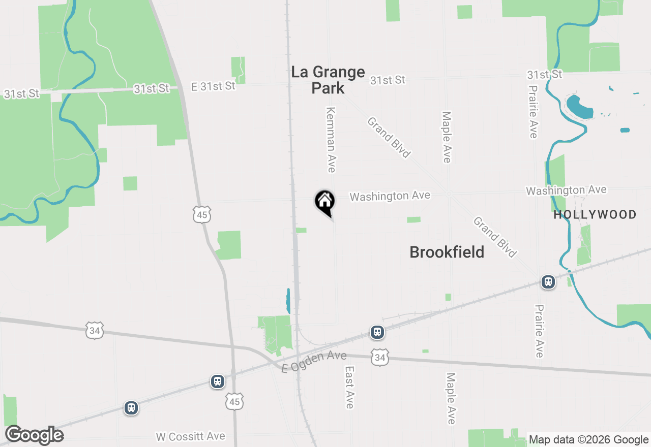 Map of 1105 E Oak Avenue, La Grange Park, IL 60526