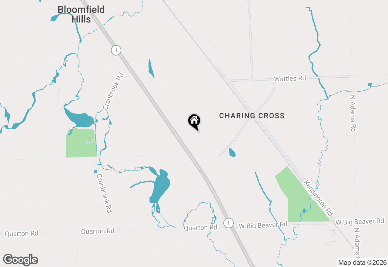 Map of 1060 Stratford Place, Bloomfield Hills, MI 48304