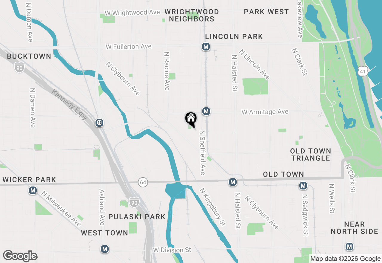 Map of 1907 N Kenmore Avenue #2, Chicago, IL 60614