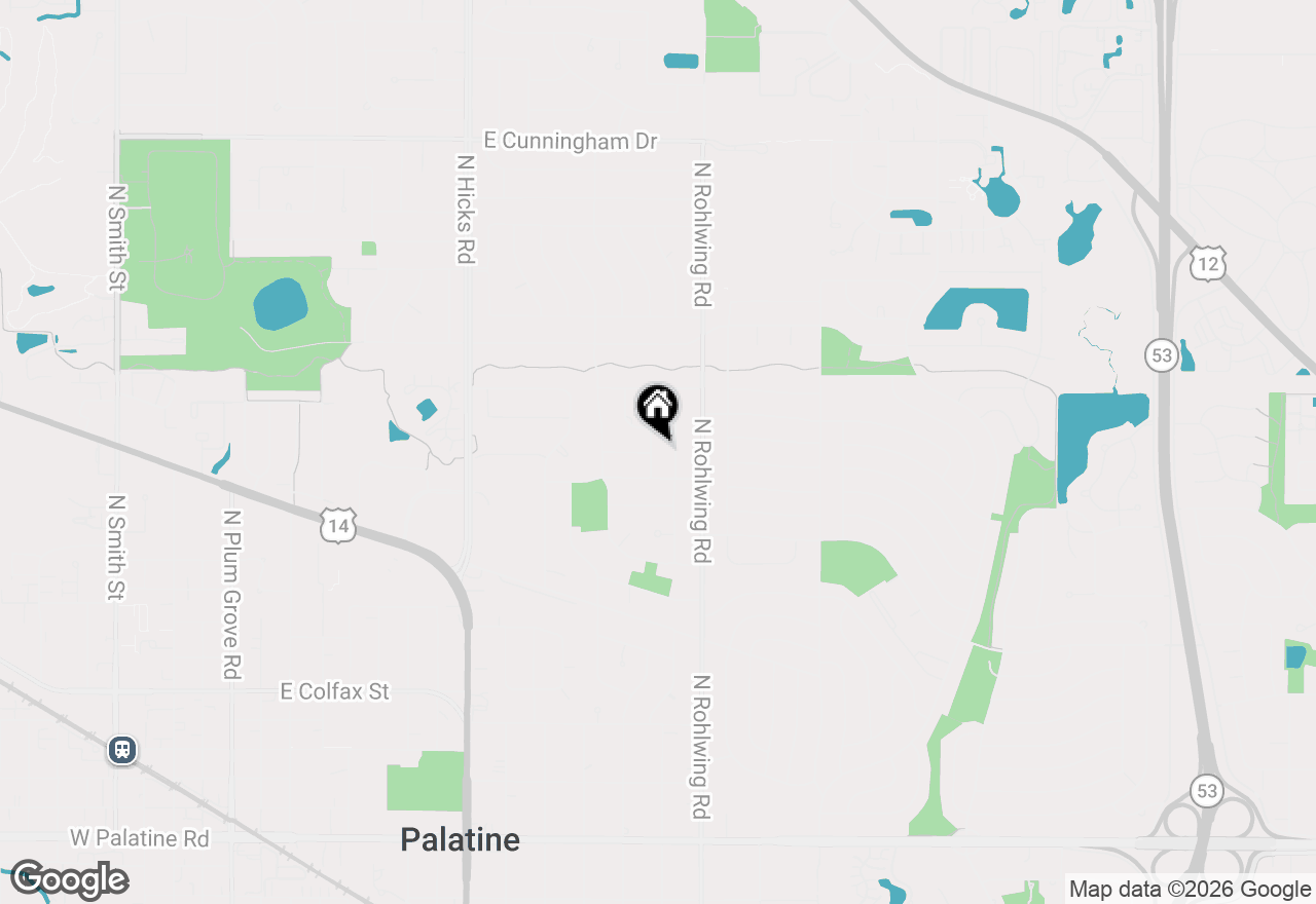 Map of 633 N Bel Aire Terrace, Palatine, IL 60074