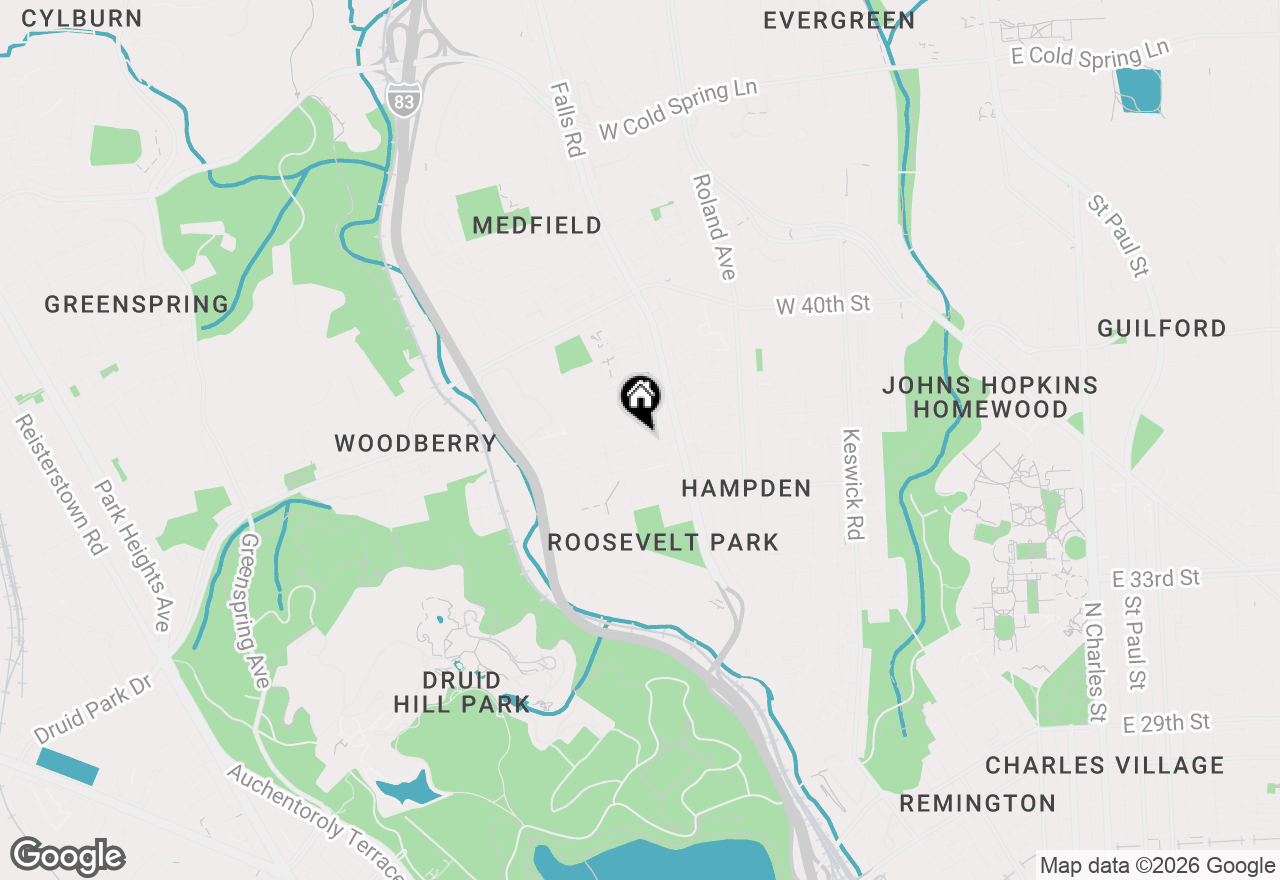 Map of 1245 Union Avenue, Baltimore, MD 21211