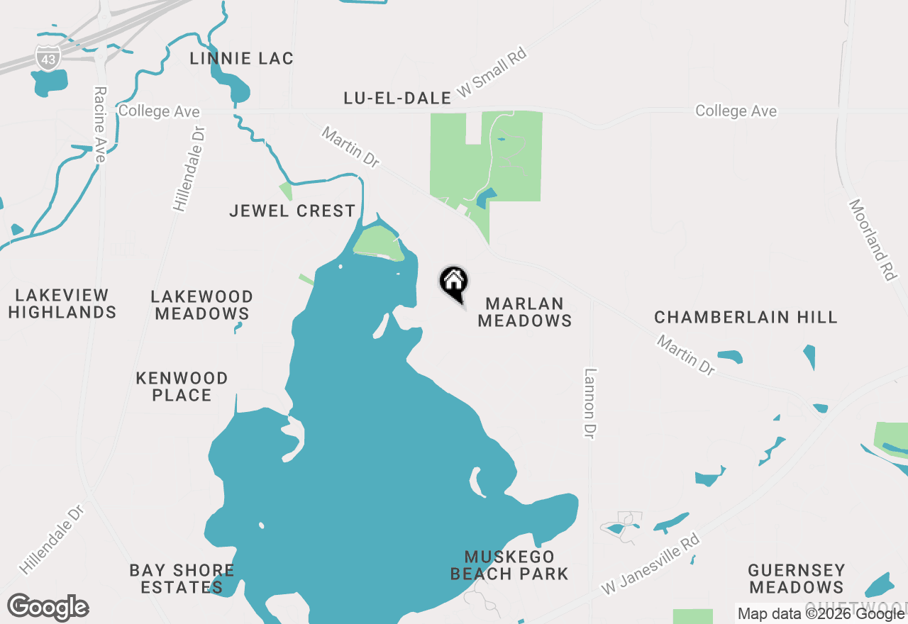 Map of S68W17887 Island Dr, Muskego, WI 53150