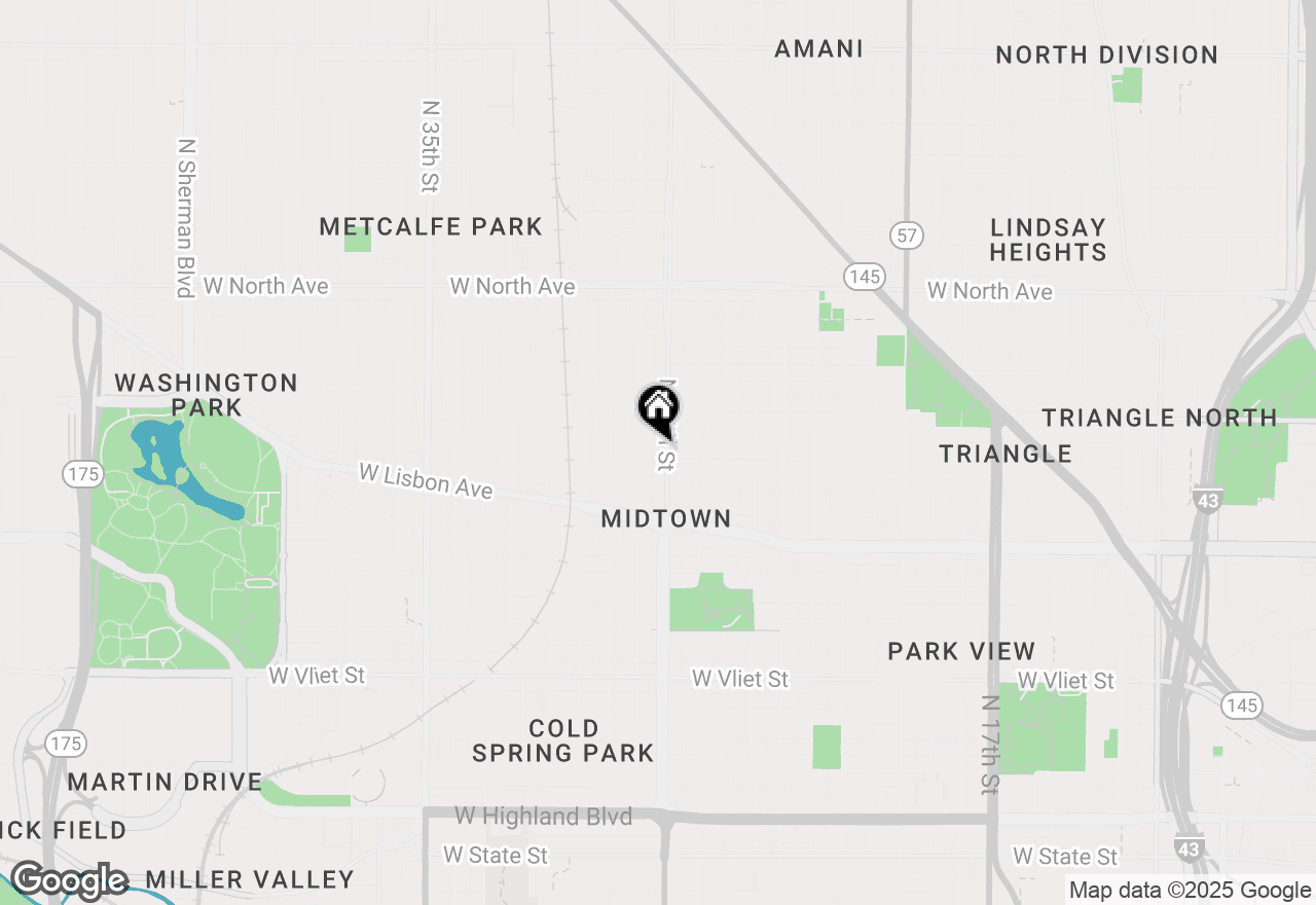 Map of 1925 N 27th St #1927, Milwaukee, WI 53208